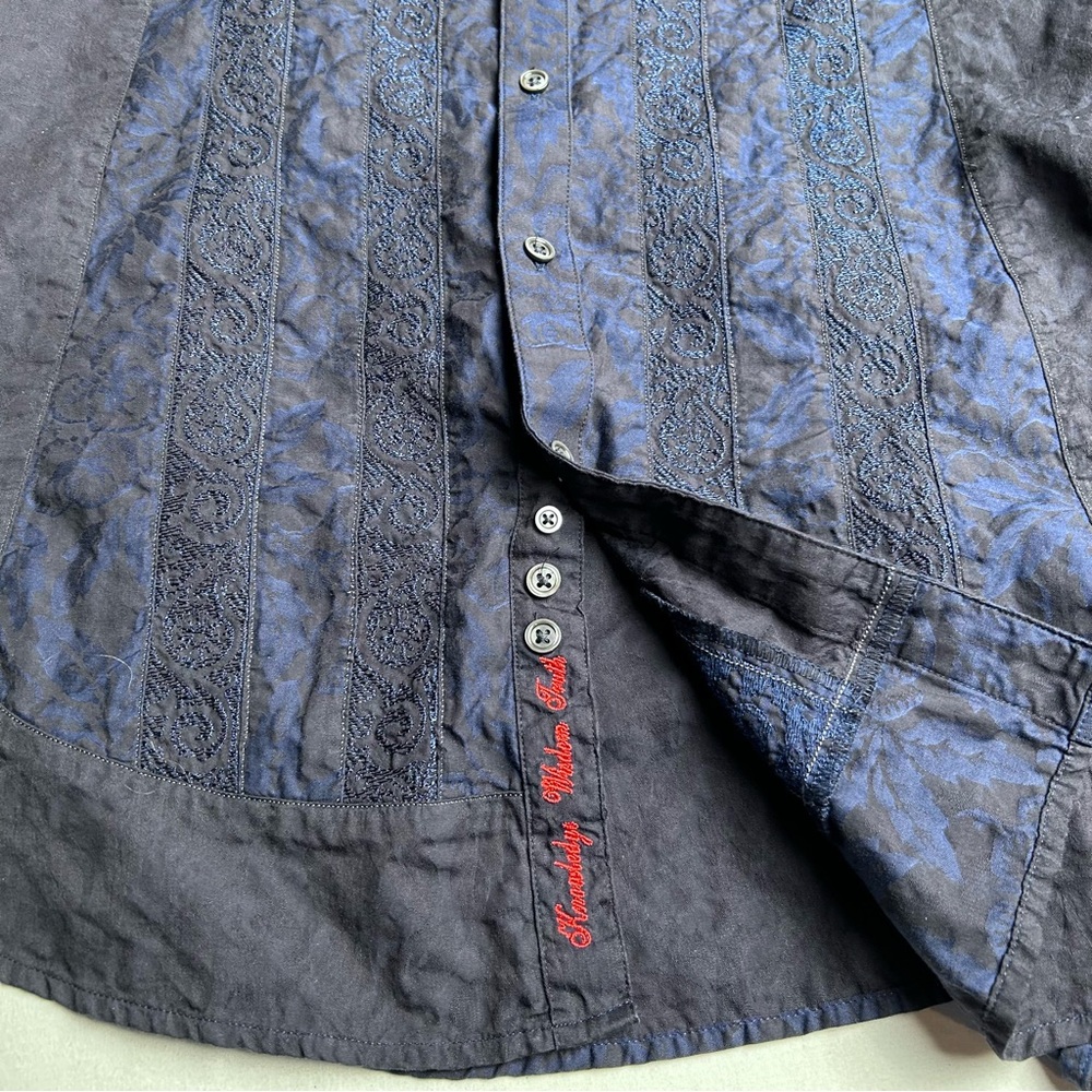 Robert Graham Blue Patterned Button-Up Shirt - image 4